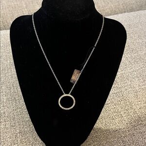 Stunning Silver Circle Pendant Necklace‎